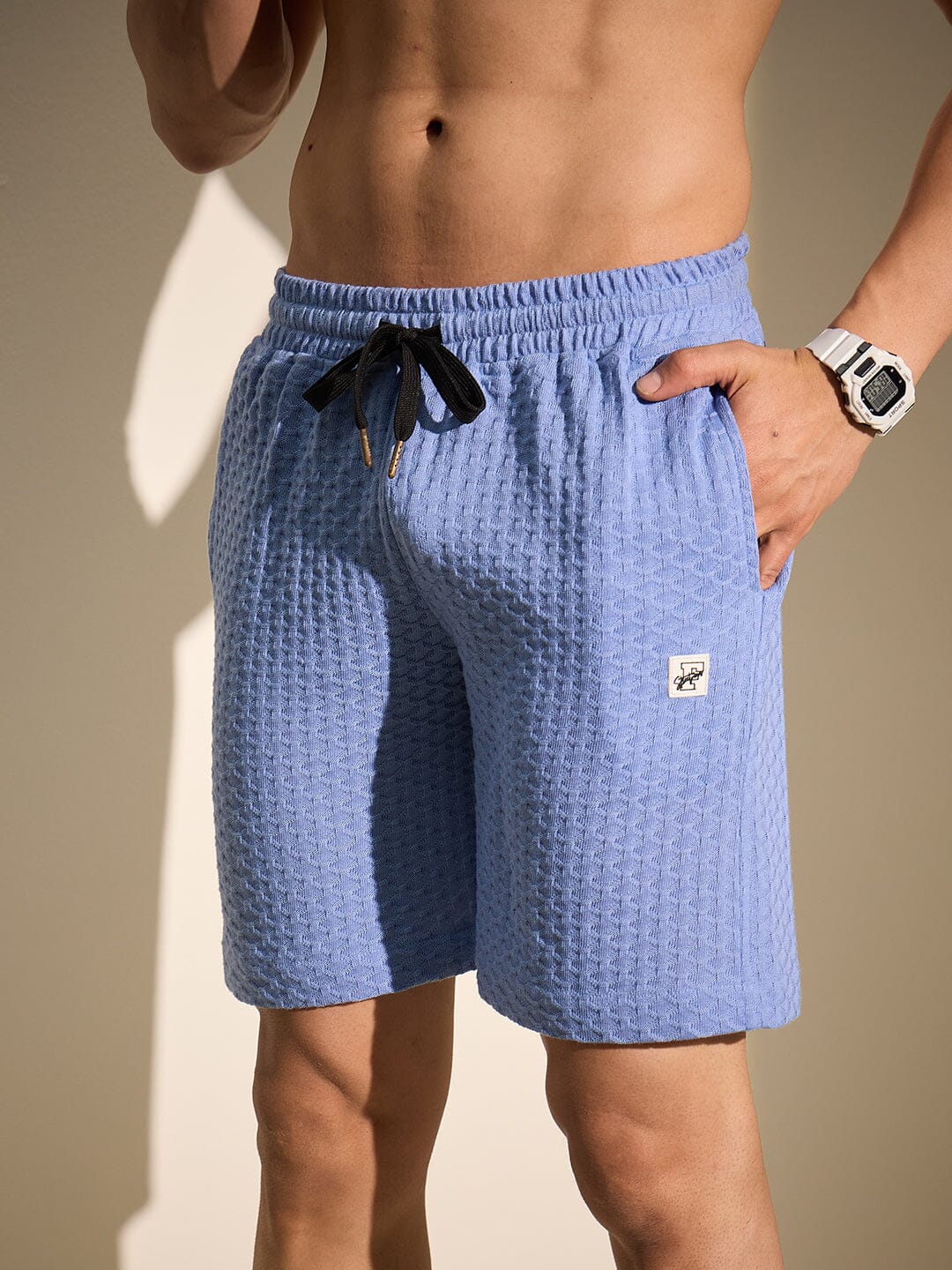 Airy Blue Textured Knitted Coord Set - Image 6