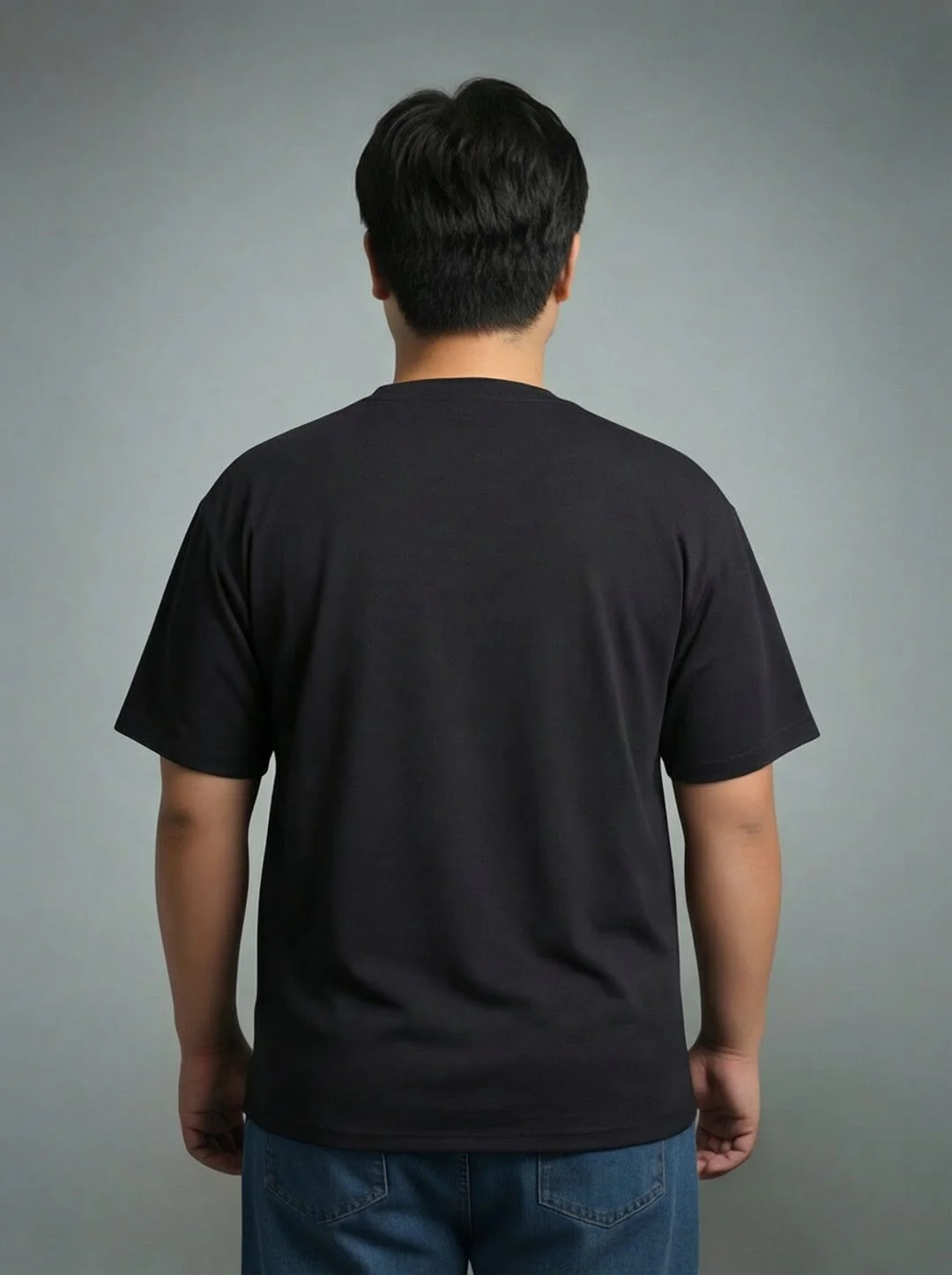 Black Faux Flat Look Cut and Sew Tshirt - Image 6