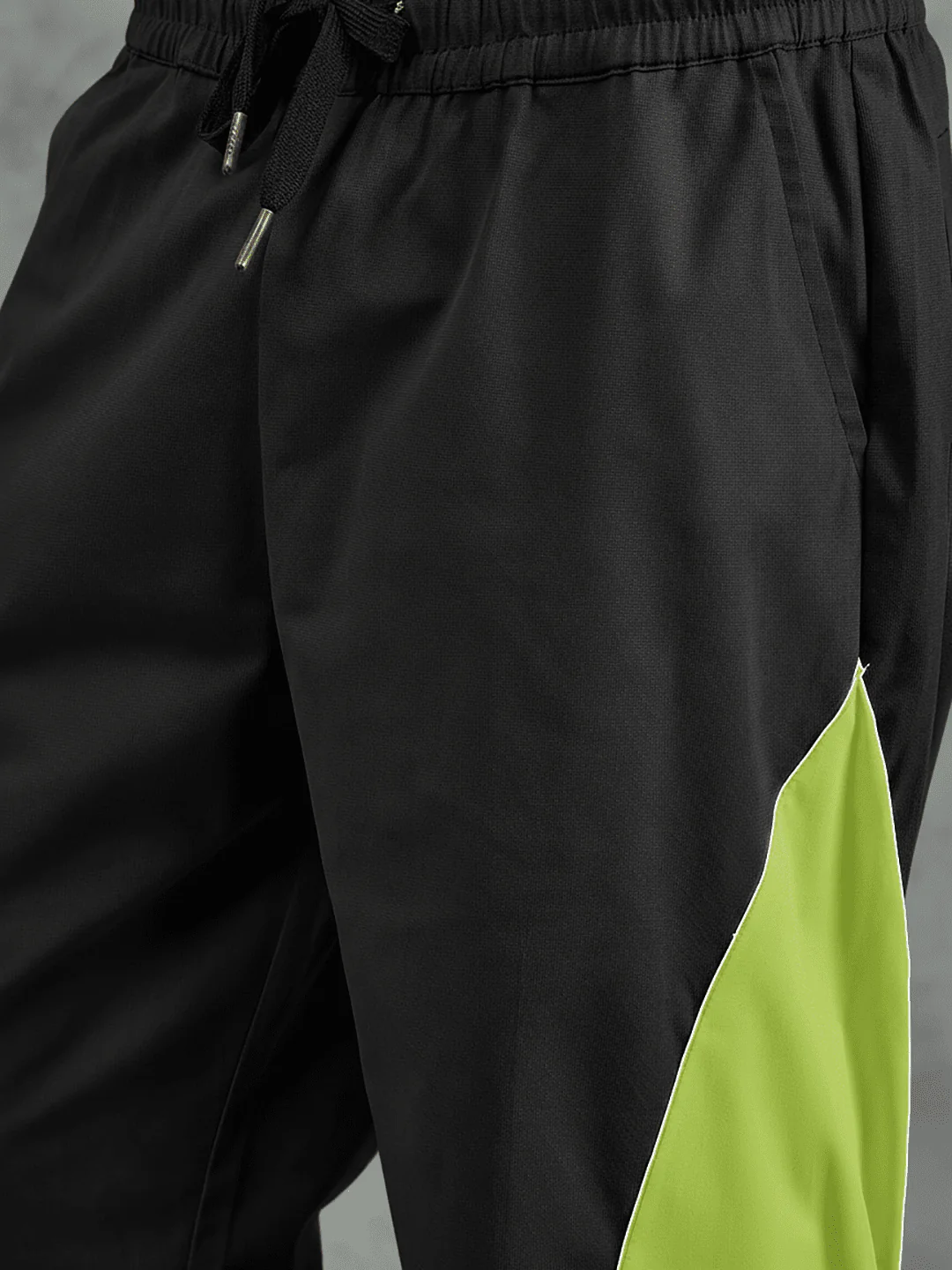 Black and Khaki Cut Sew Trackpants - Image 5