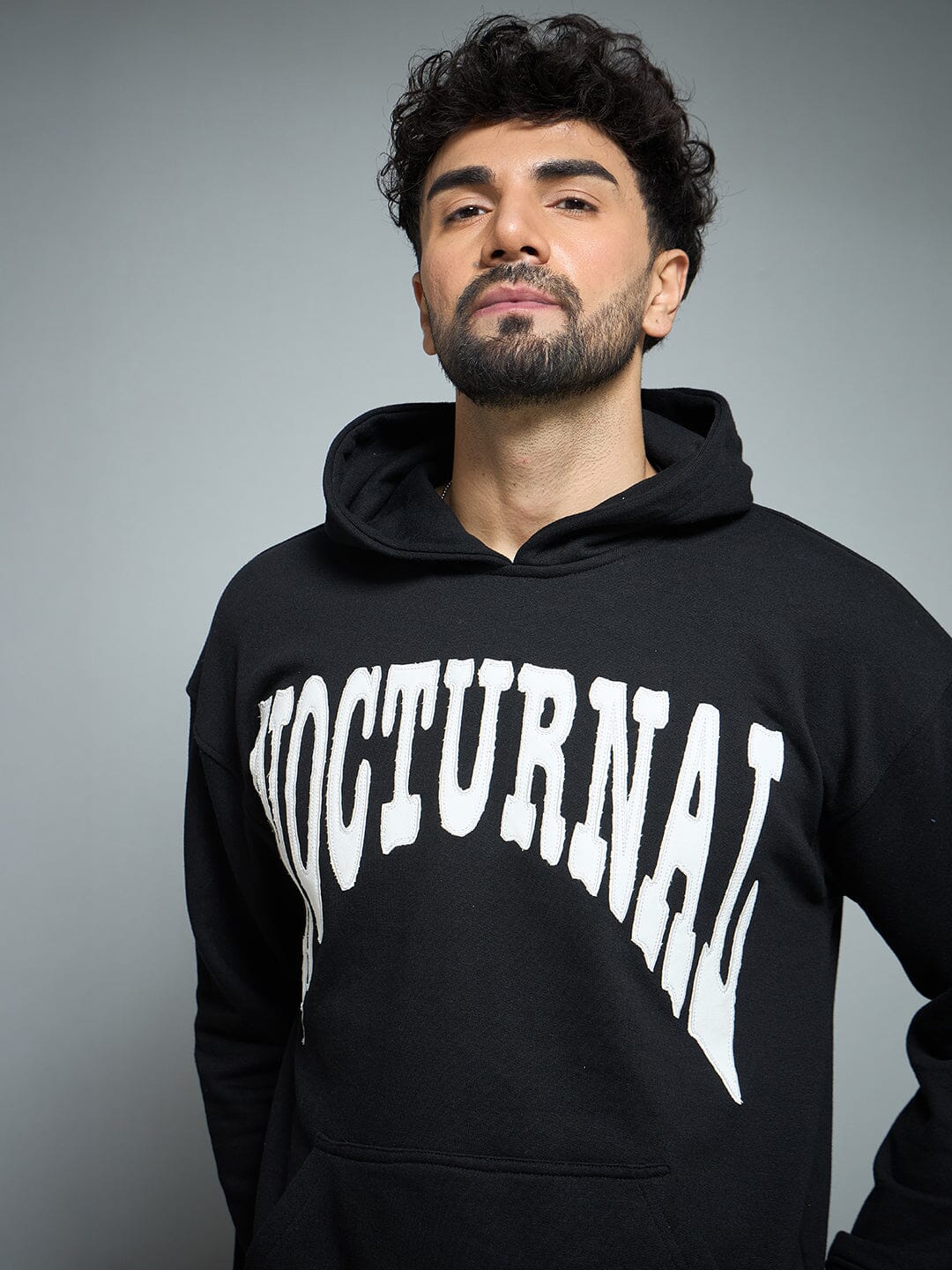 Black Nocturnal Oversized Hoodie - Image 3