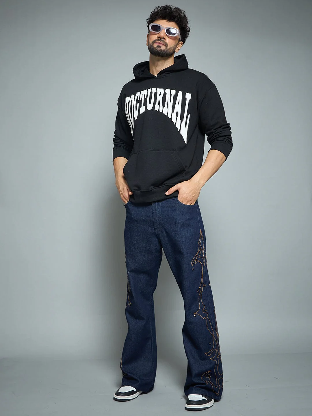 Black Nocturnal Oversized Hoodie - Image 4