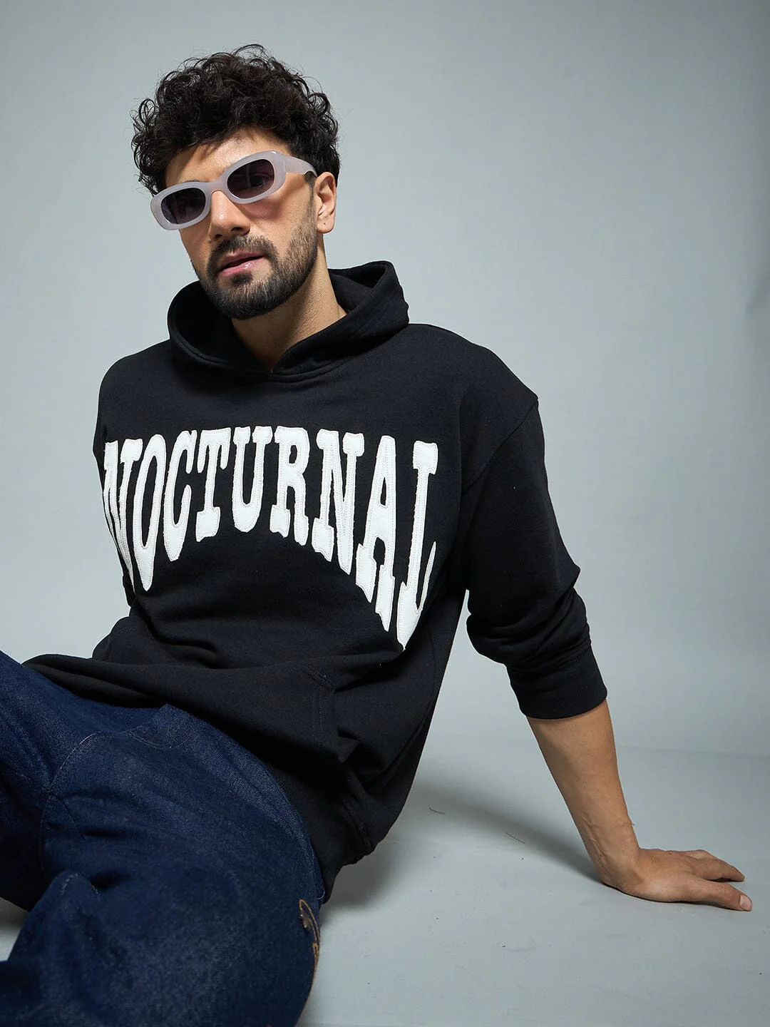 Black Nocturnal Oversized Hoodie - Image 5