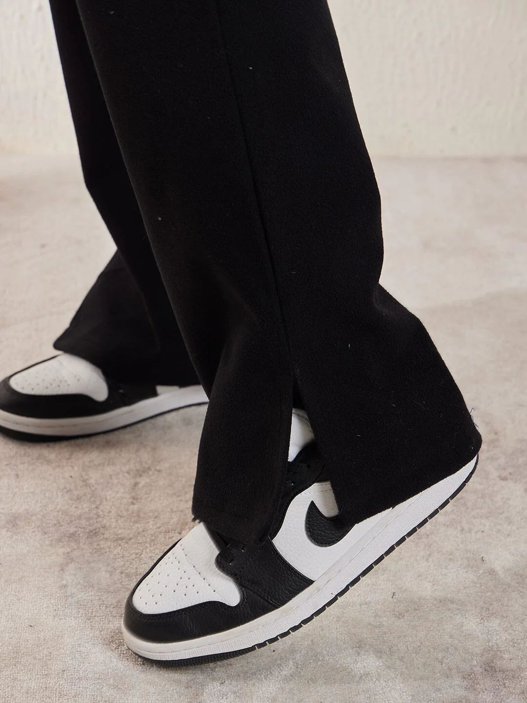 Black Polar Fleece Shacket and Trackpants Clothing Set - Image 4