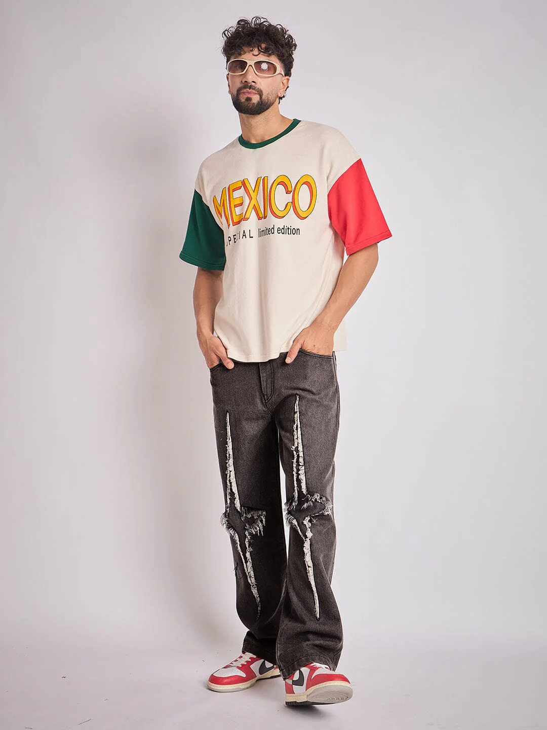 Black Y2K Patch Straight Fit Denim - Image 4