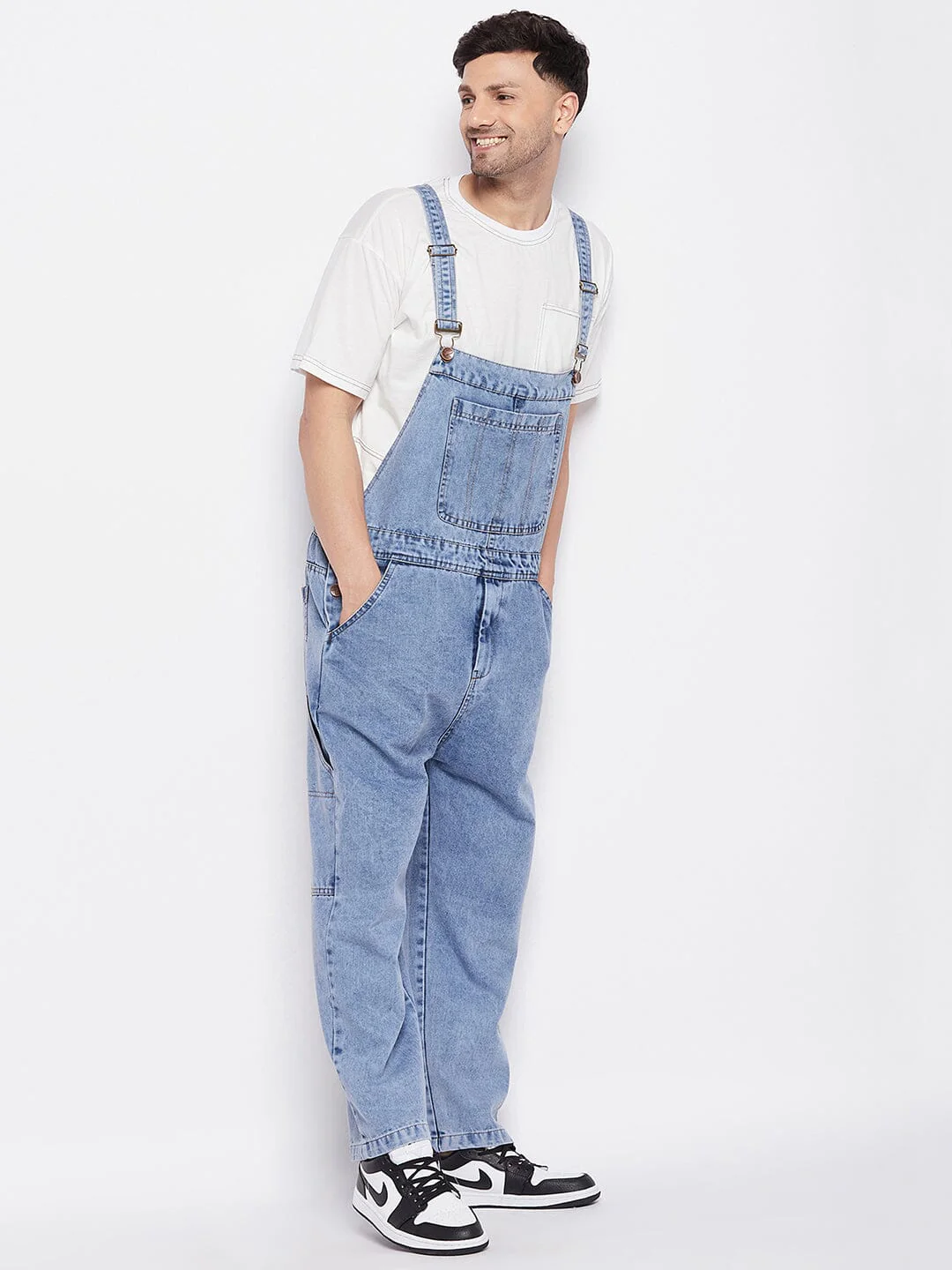 Blue Baggy Carpenter Dungaree - Image 4