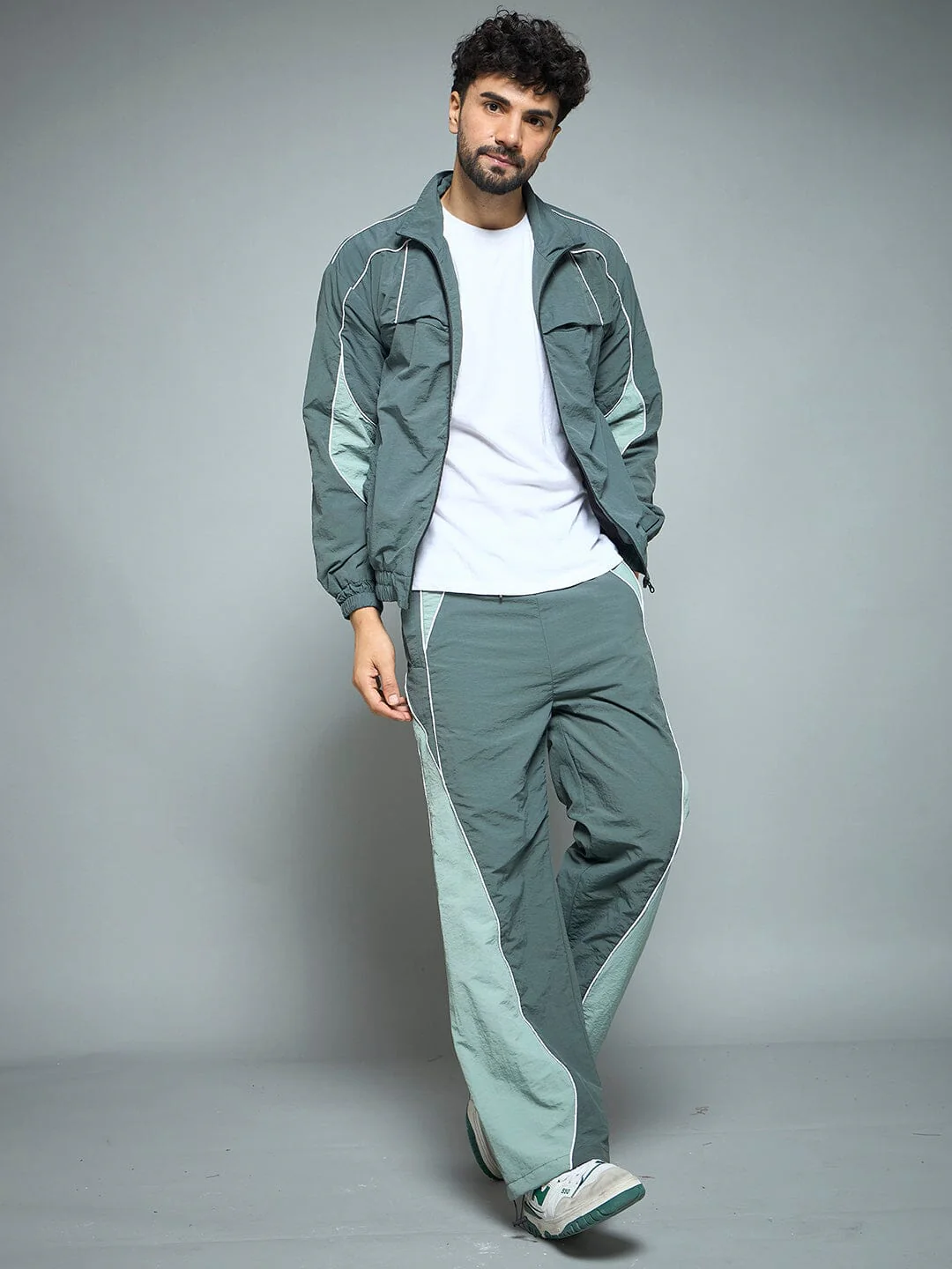 Bottle Green Parachute Cut & Sew Jacket - Image 6