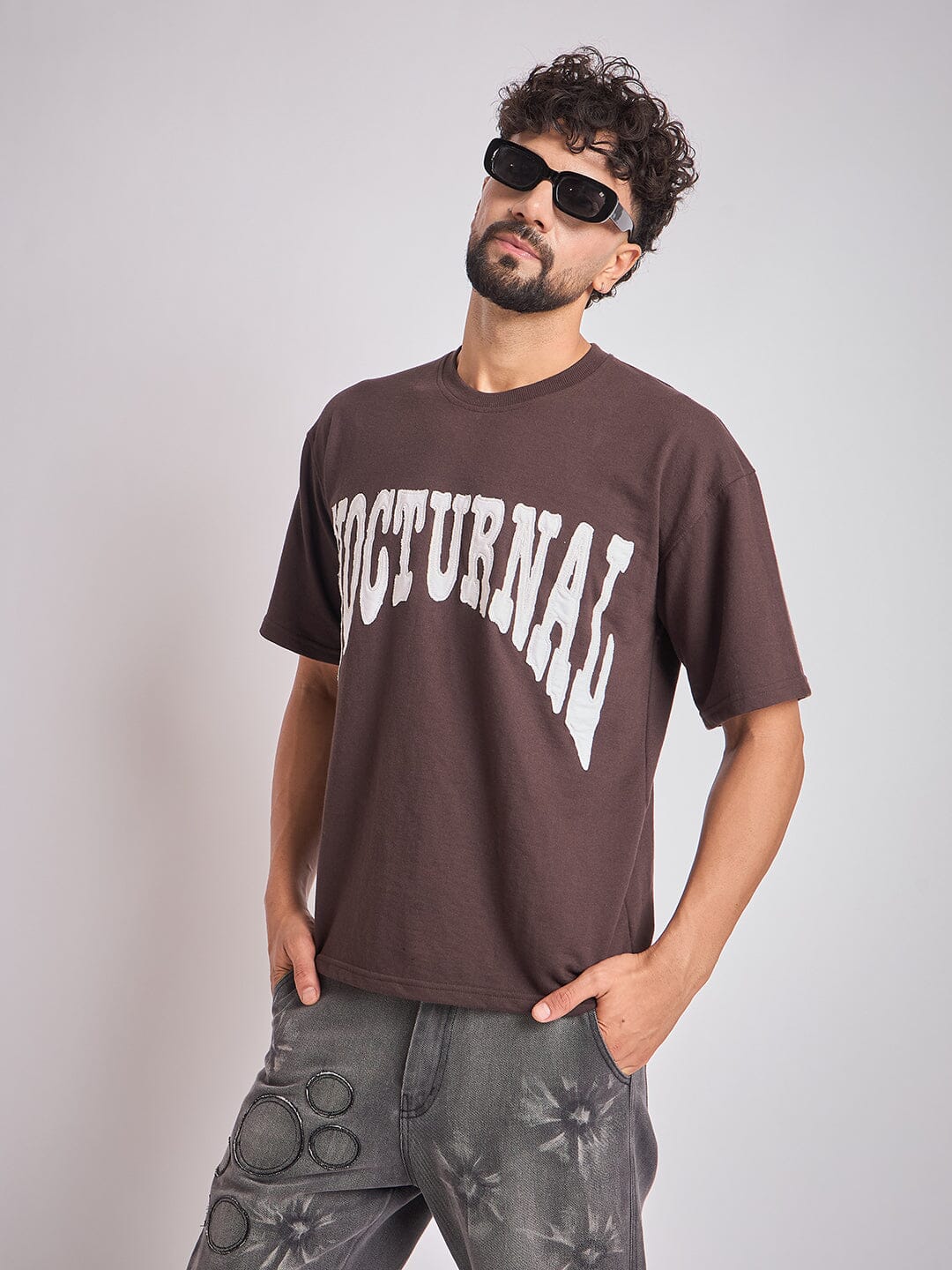 Brown Nocturnal Oversized Tshirt - Image 4
