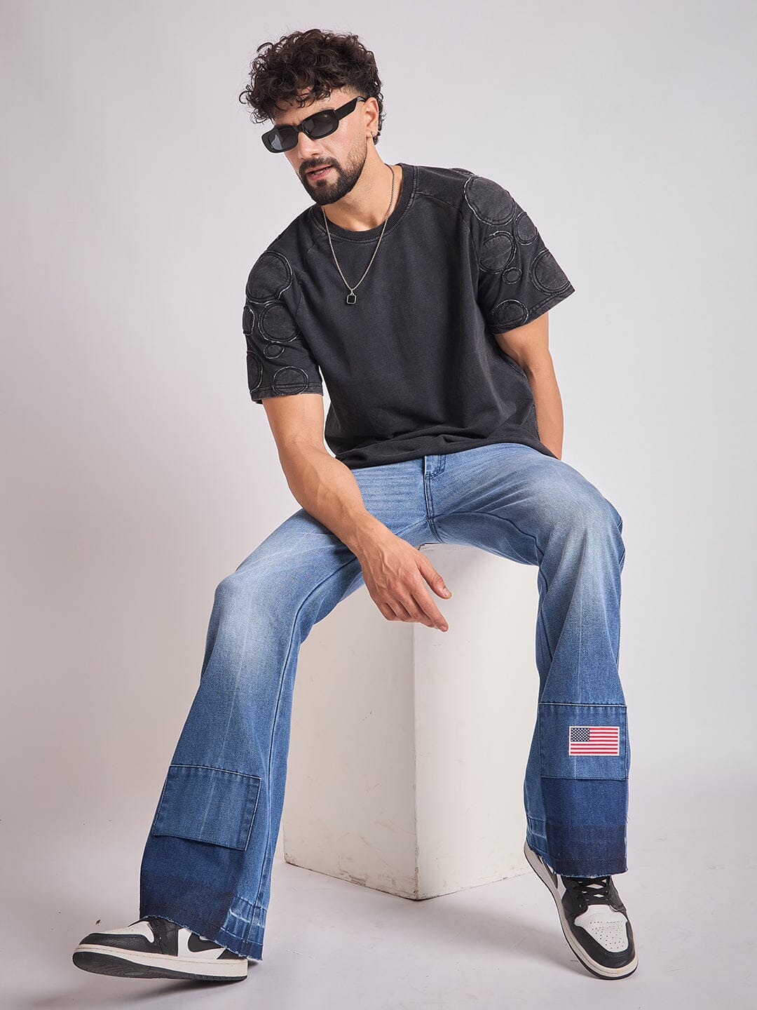 Moon Wash Craters Applique Oversized Tshirt - Image 7