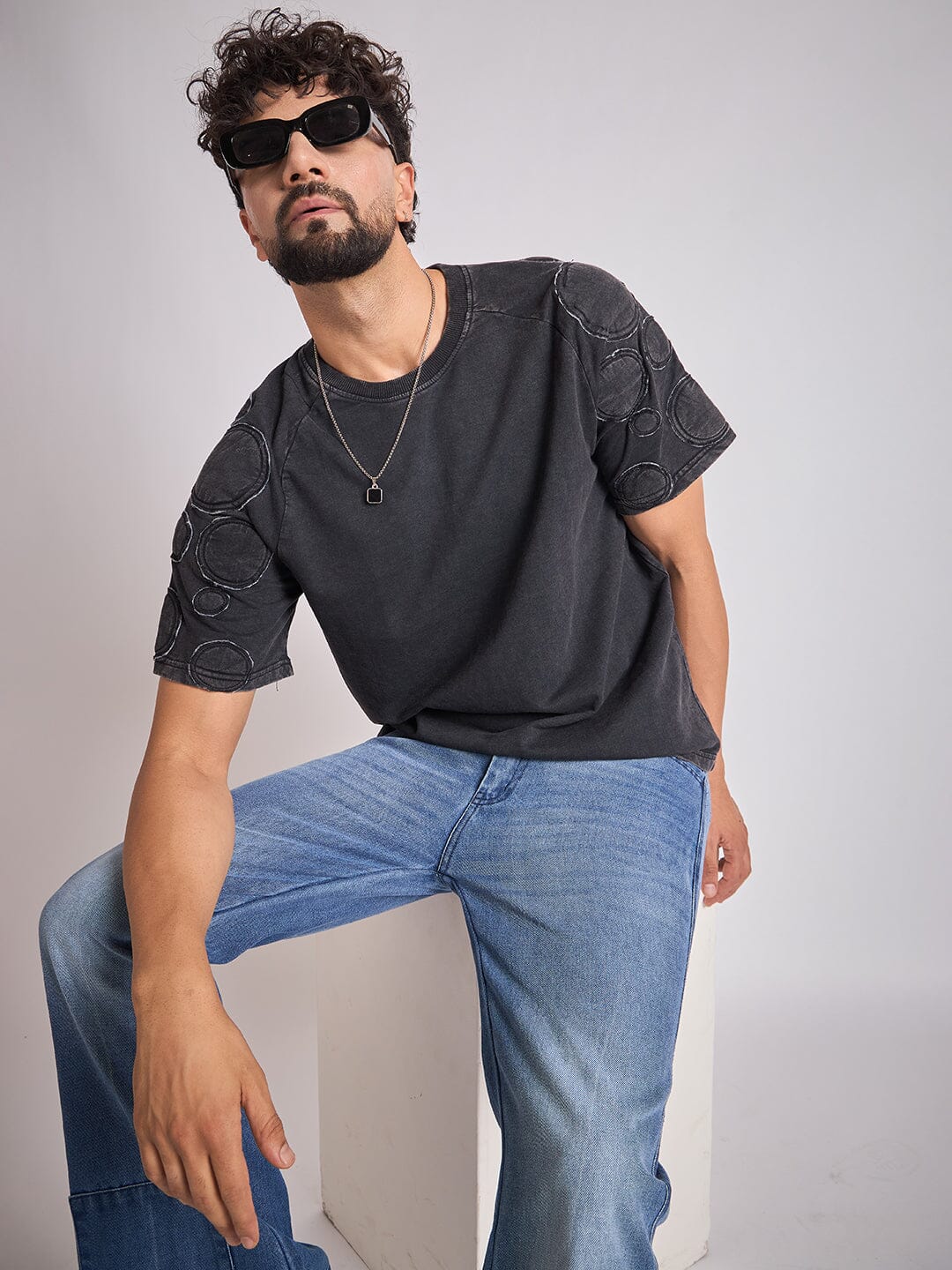 Moon Wash Craters Applique Oversized Tshirt - Image 8