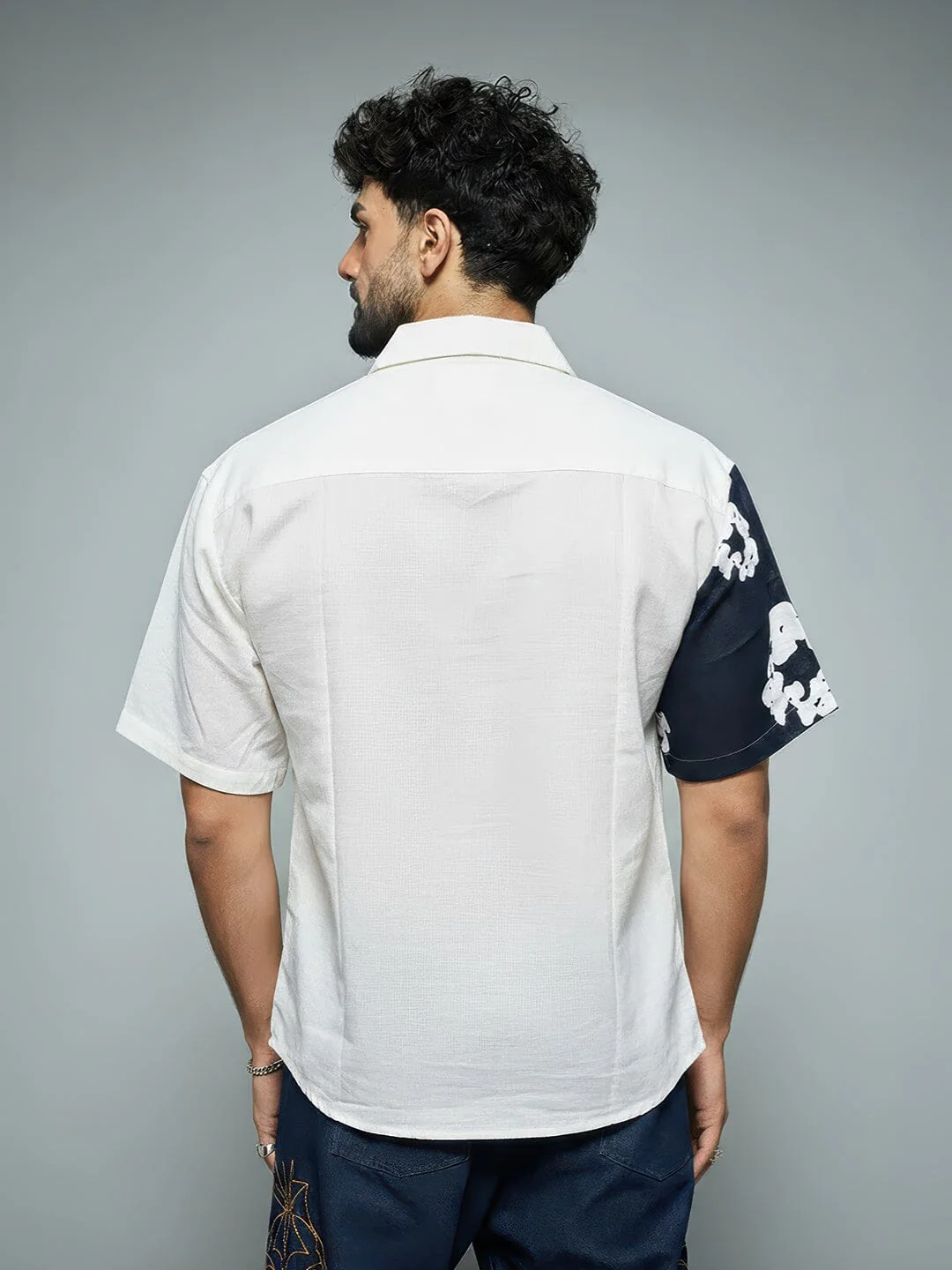 Floral Split Corduroy Denim Shirt - Image 5