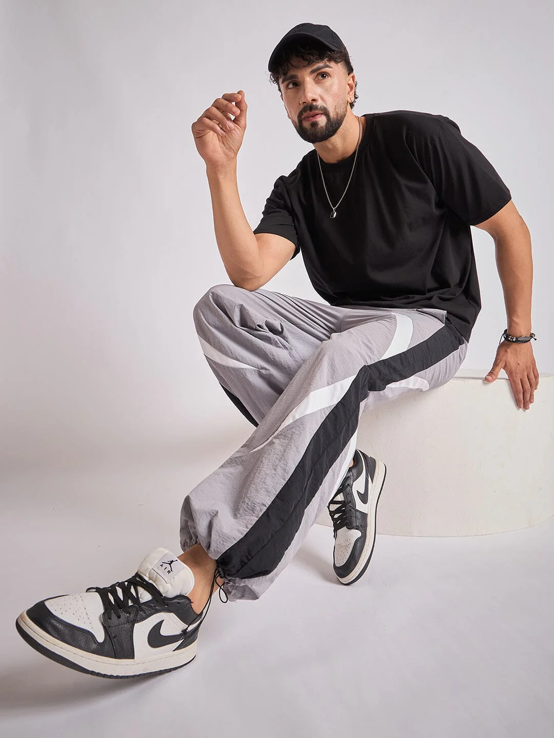 Grey Crescent Patch Trackpants - Image 3