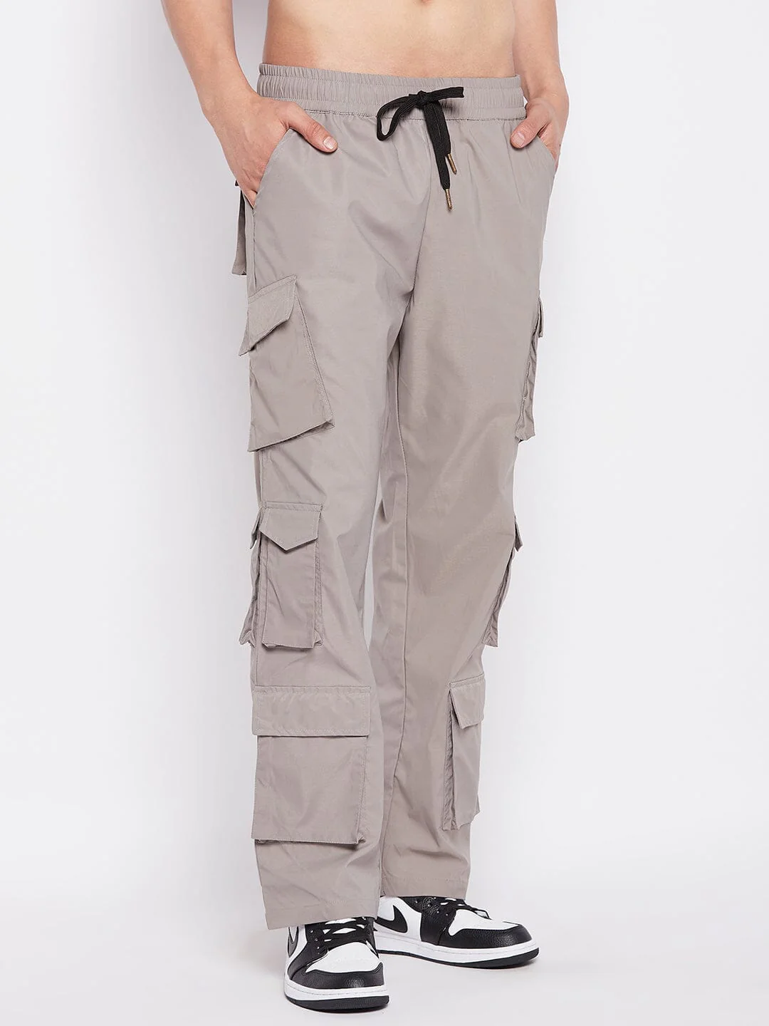 Grey Tactical Cargo Trackpants - Image 3