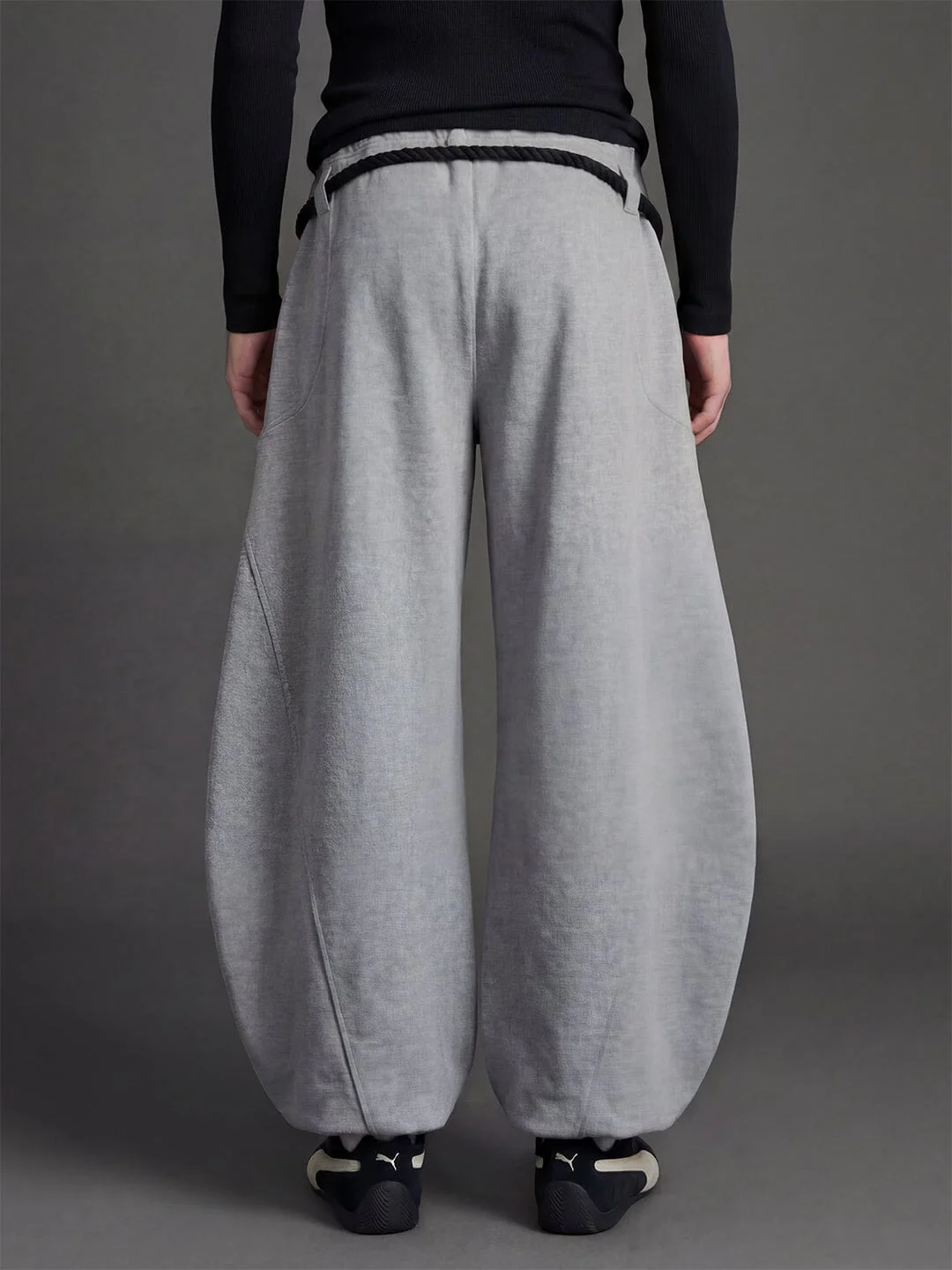 Grey Urban Knot Barrel Fit Trackpants - Image 6