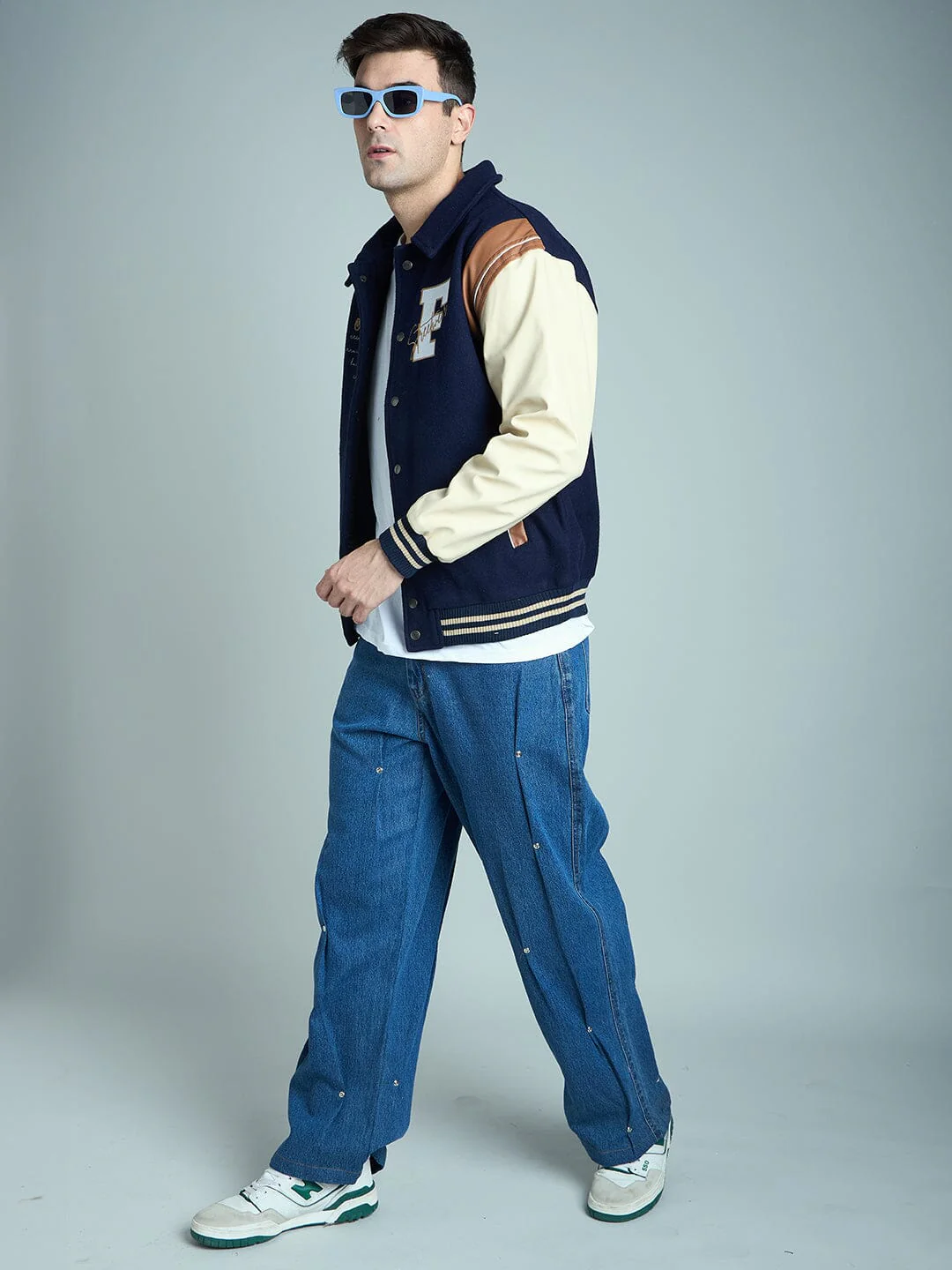 Indigo Pleated Rivets Denim - Image 6