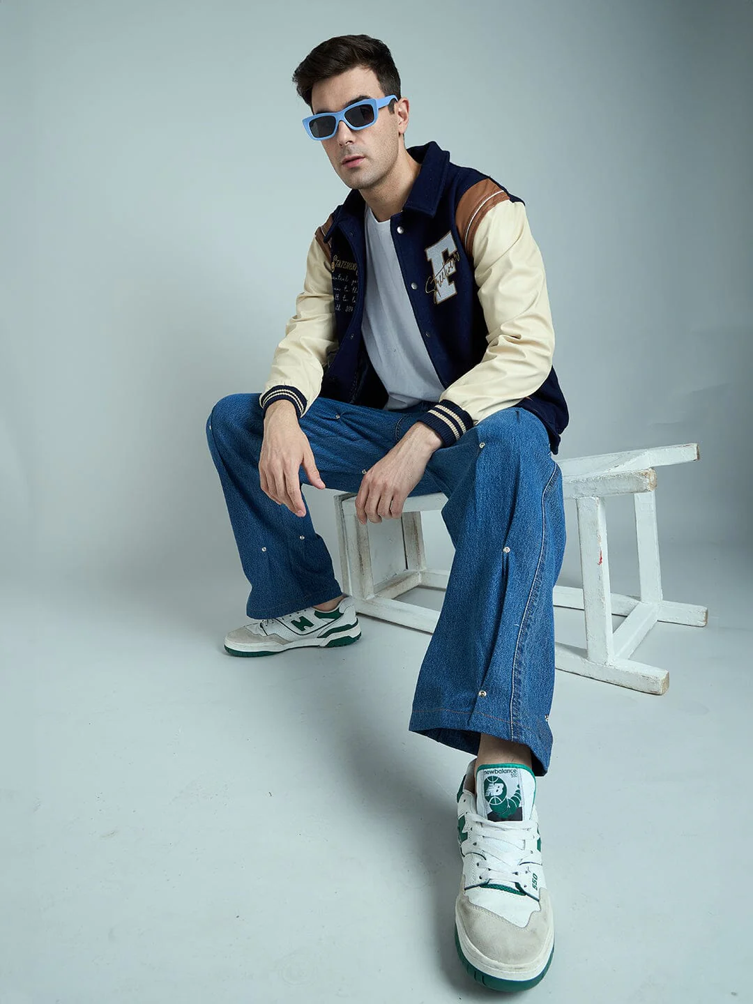 Indigo Pleated Rivets Denim - Image 7