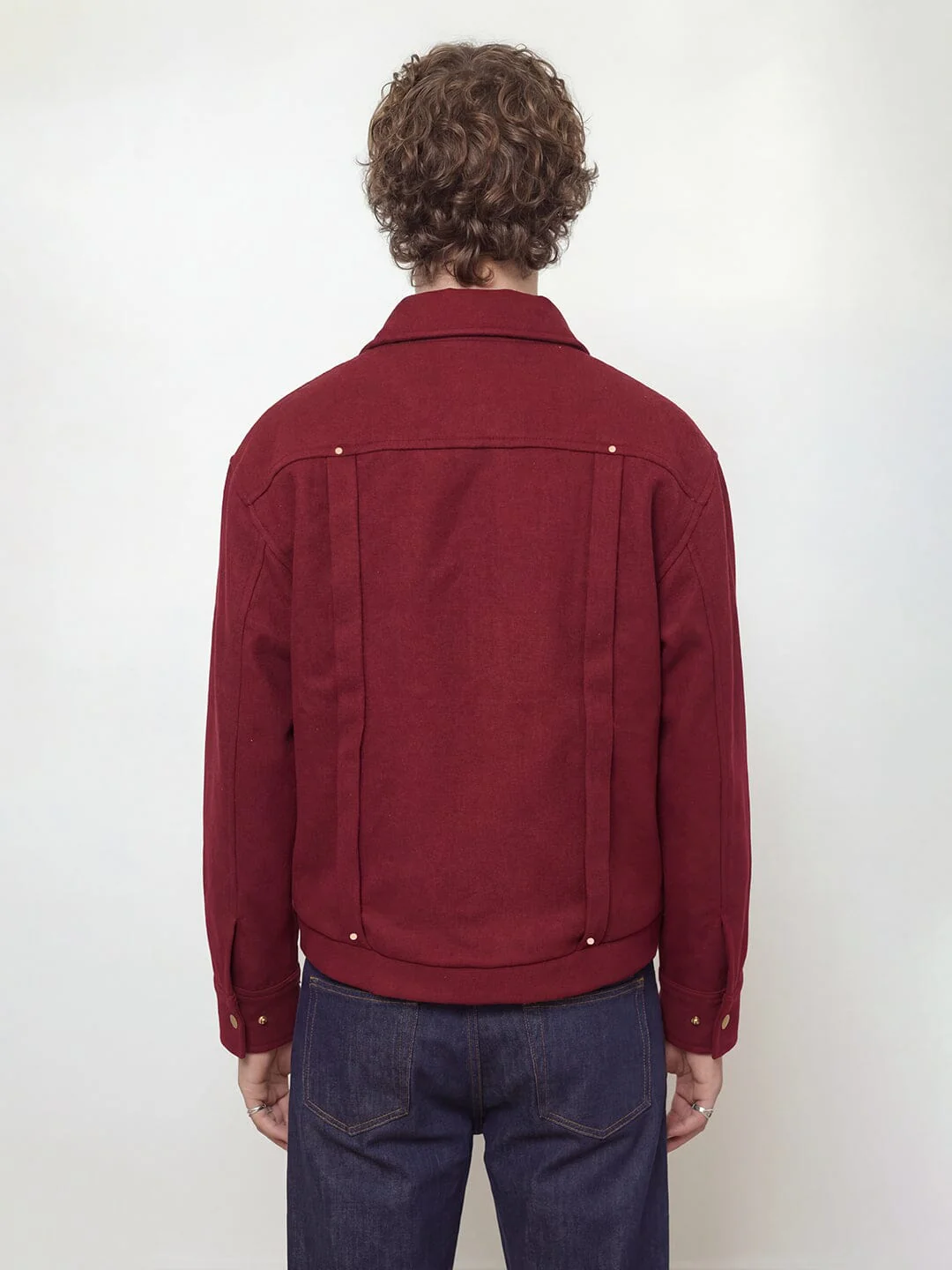 Maroon Fireman Clasp Woollen Jacket - Image 5