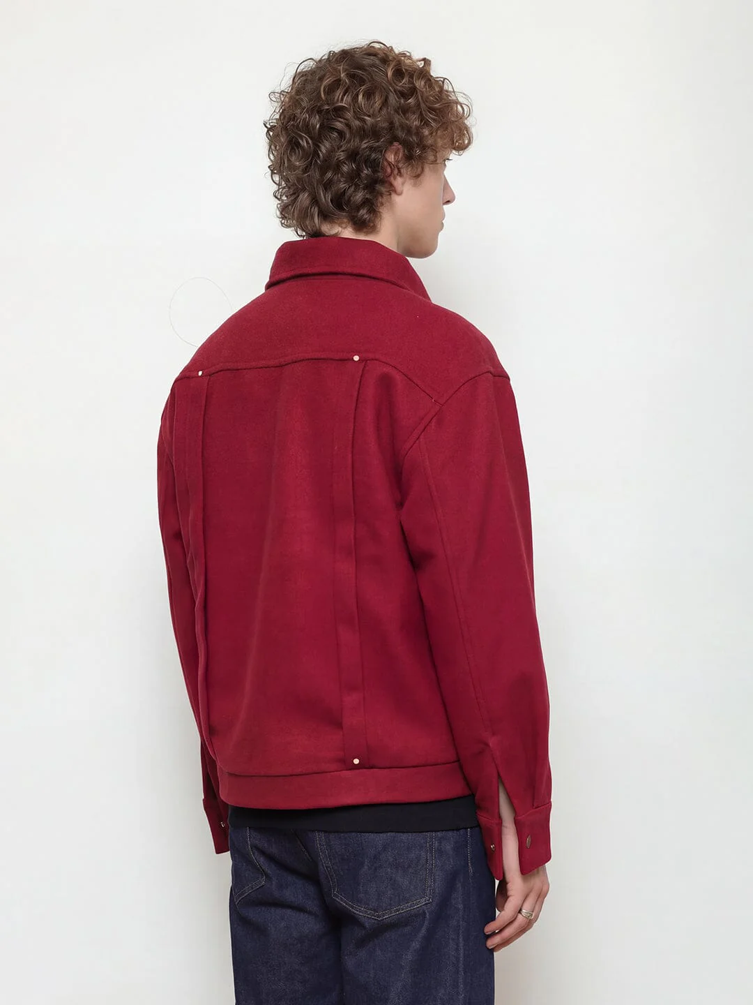 Maroon Fireman Clasp Woollen Jacket - Image 8