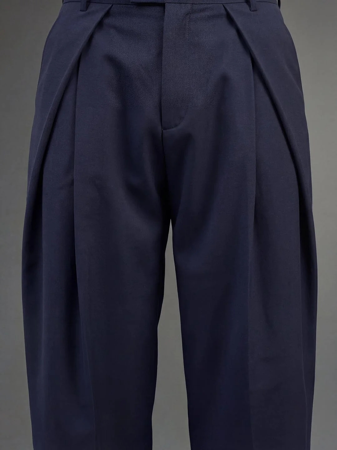 Navy Pleated Korean Trousers - Image 4