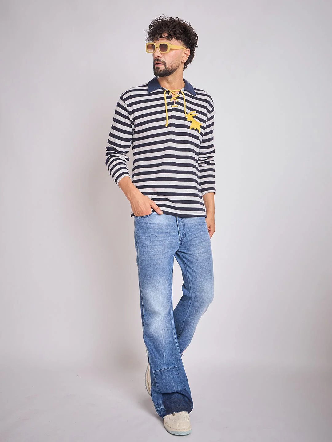 Sailor Stripes Longsleeve Polo Tshirt - Image 3