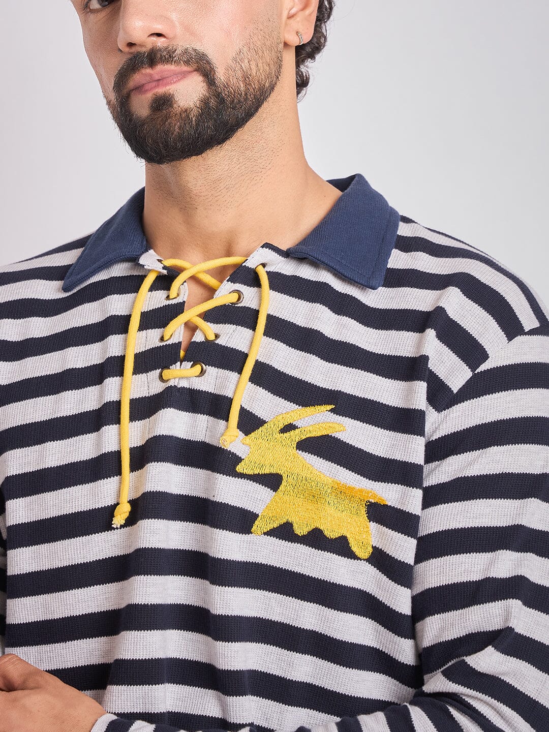 Sailor Stripes Longsleeve Polo Tshirt - Image 4