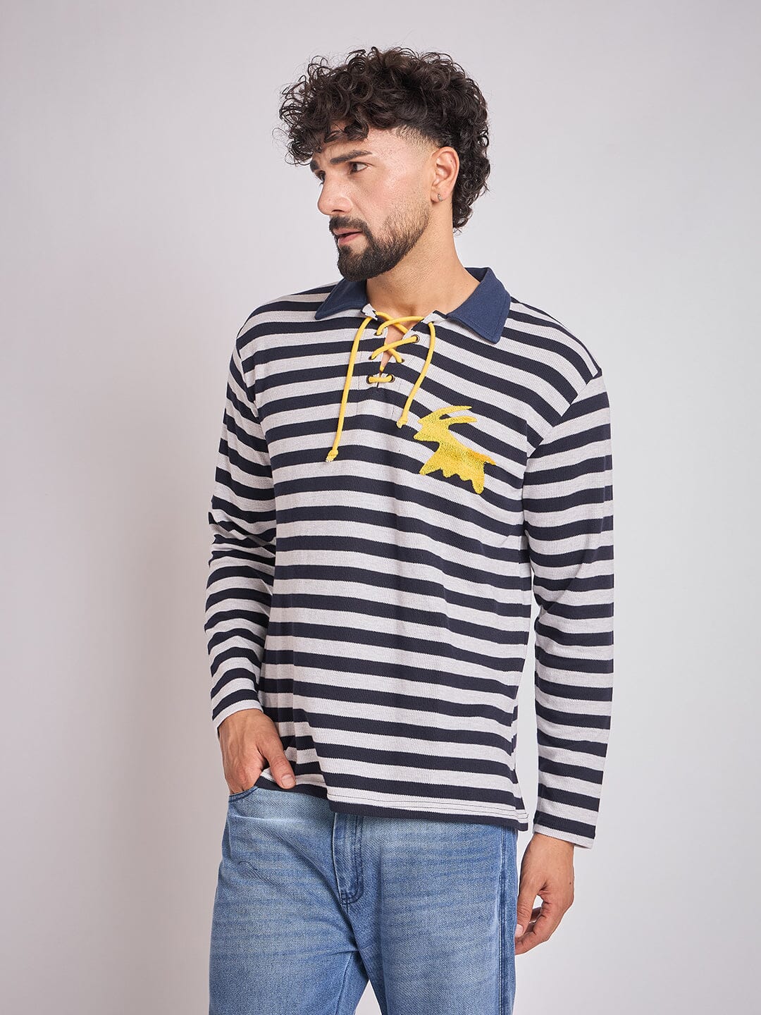 Sailor Stripes Longsleeve Polo Tshirt - Image 6