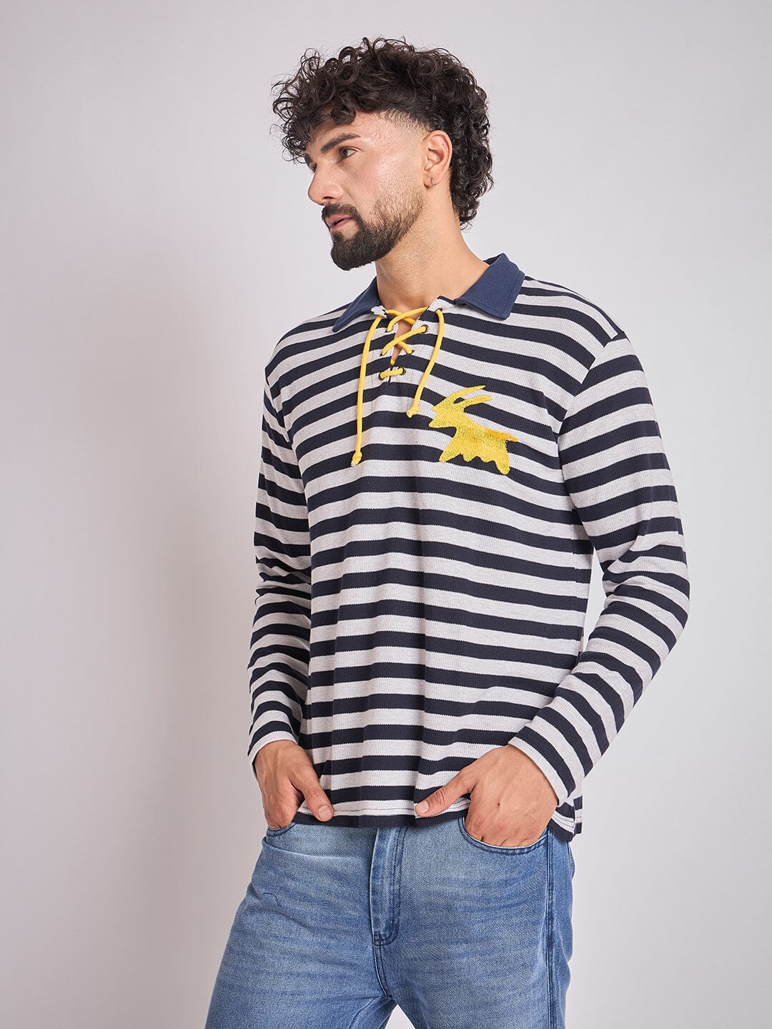 Sailor Stripes Longsleeve Polo Tshirt - Image 7