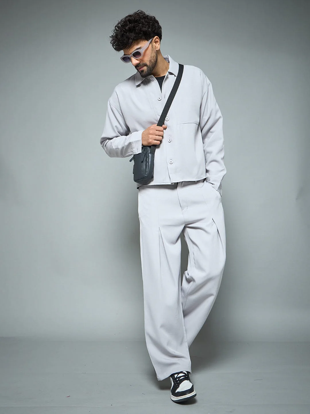Silver Grey Minimalist Korean Shacket - Image 7