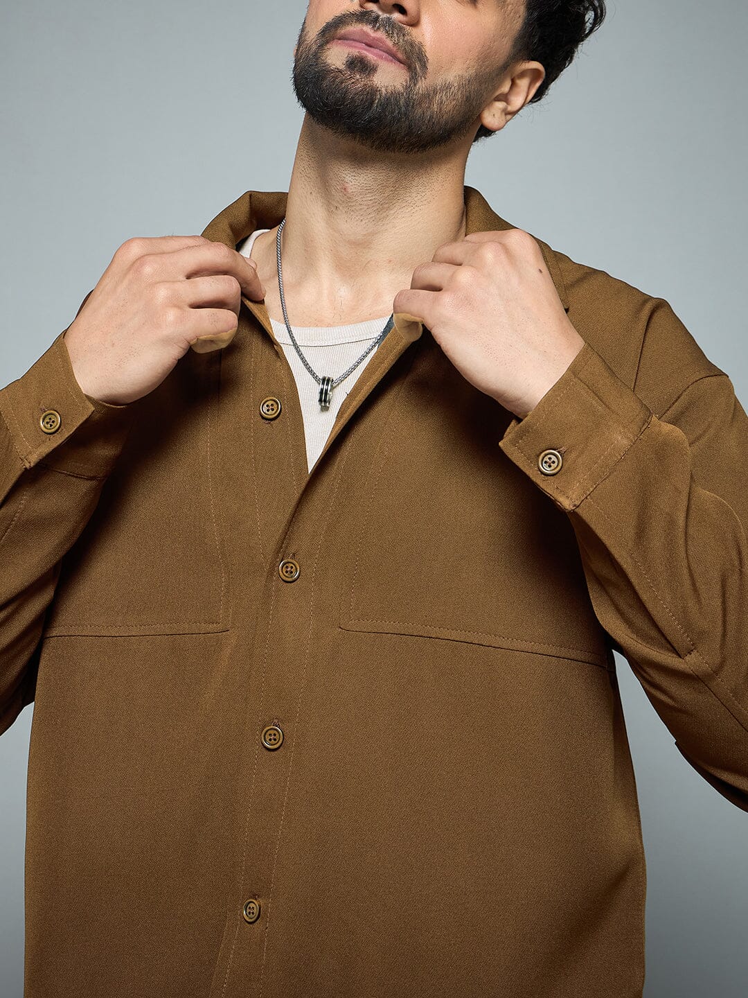 Tan Minimalist Korean Clothing Set - Image 6