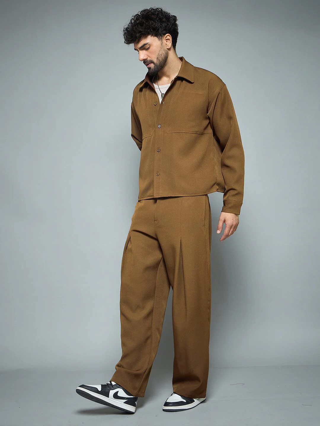 Tan Minimalist Korean Clothing Set - Image 7
